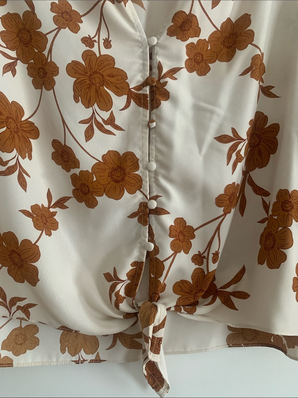 Sanctuary Cream Blouse with Brown Floral Print - Picture 3 of 6